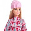 Barbie Snowboardeuse - Poupée Blonde Articulée avec Snowboard et Trophée - Tenue de Sports dHiver et Casque - 30 cm - Dès 3 