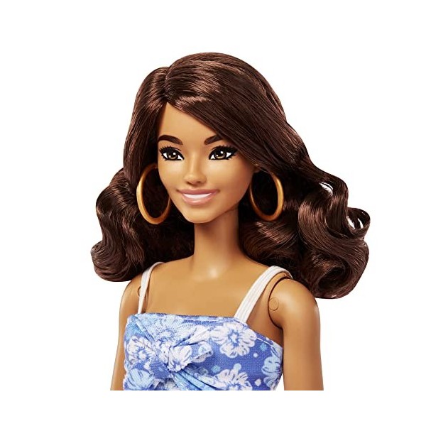 Barbie Série Aime L’Océan Poupée Brune, Corps en Plastique recyclé, Tenue d’été et Accessoires, Jouet Enfant, Dès 3 Ans, HLP9