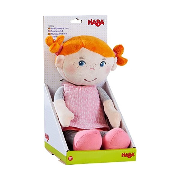 HABA Juna 305815 Poupée en Tissu Doux pour bébé à partir de 6 Mois Naissance ou baptême