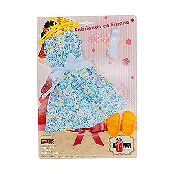 Folk Artesanía-V421-19 Sintra, Simona Robe de poupée, Floral, V421-19, Citronier