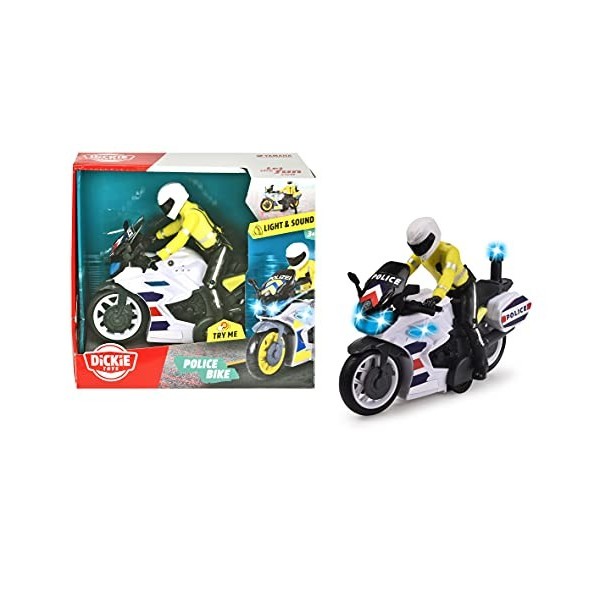 Dickie - SOS Moto De Police Yamaha - Son Et Lumières - Figurine Motard Incluse - Piles Incluses - Dès 3 Ans - 203712018002