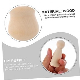 Totority 40Pcs Marionnette Peinte Poupée Inachevée Artisanat Cheville Poupées Cheville en Bois Inachevée Ensemble De Poupée G