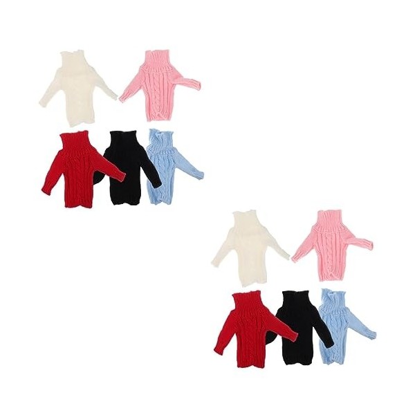 Totority 10 Pièces Fille Tenues Accessoires De Costume Mannequin Tricot Mode Pull Poupée Enfants Vêtements