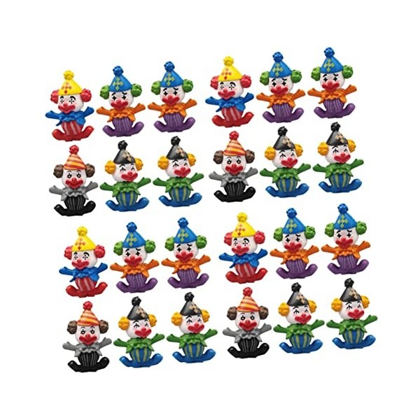 Toyvian 24 Pcs Ornement De Clown De Cirque pour Enfants Figurines De Clown Mini Bébé Poupées Petit Clown Adorable Petit Joli 