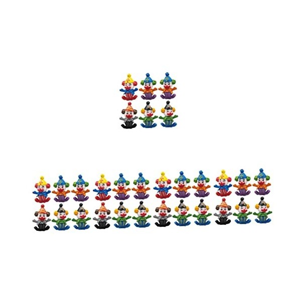 Toyvian 24 Pcs Ornement De Clown De Cirque pour Enfants Figurines De Clown Mini Bébé Poupées Petit Clown Adorable Petit Joli 