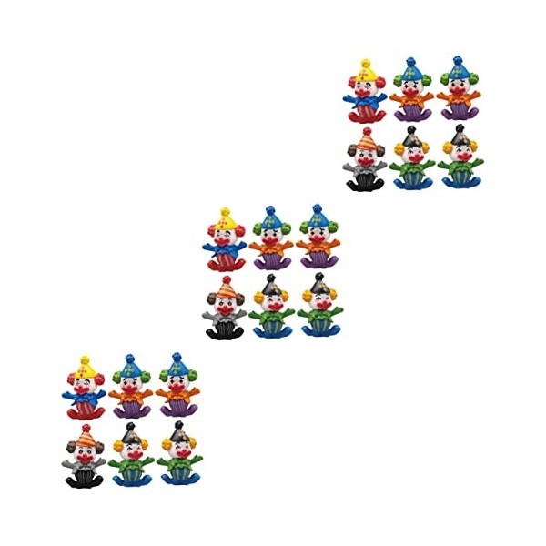 Toyvian 24 Pcs Ornement De Clown De Cirque pour Enfants Figurines De Clown Mini Bébé Poupées Petit Clown Adorable Petit Joli 