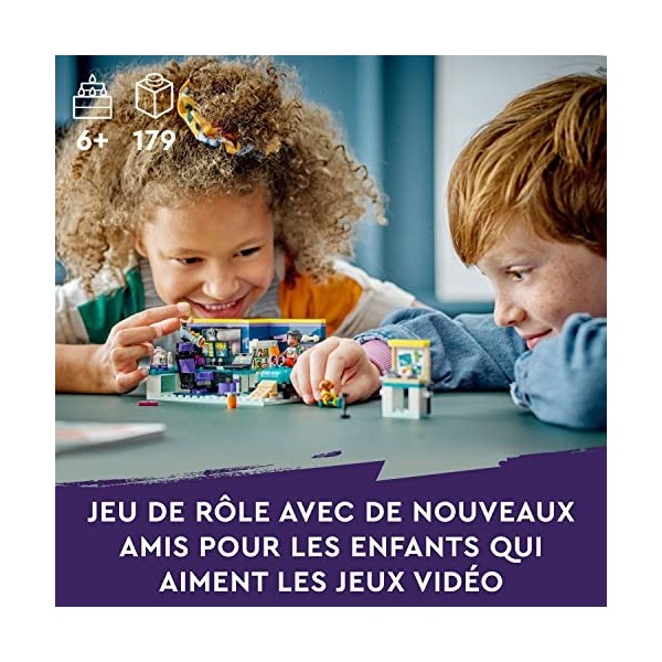 LEGO Friends 41755 La Chambre de Nova, Jouet sur Le Thème du Gaming, à Collectionner avec la Mini-Poupée 2023 Zac et Chien Pi