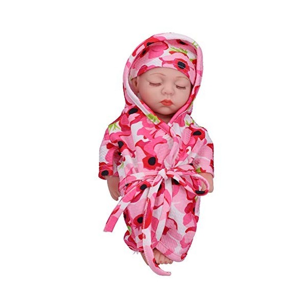 Poupée De Bébé Reborn De 25 Cm, Poupée De Bébé en Vinyle Aux Yeux Fermés, Poupée De Bébé Reborn Réaliste, Vraie Poupée De Béb