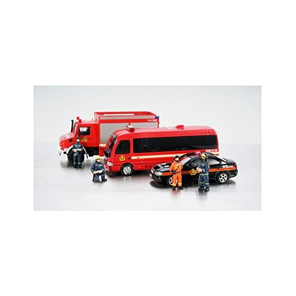 NATEFEMIN Accessoires de scène de voiture de 2,8 cm, échelle 1/64, accessoires de poupée, pompiers, modèle pour collection