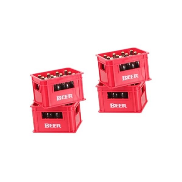 Gadpiparty 4 Ensembles De Jouets pour Maison De Poupée Caisse Miniature Mini Boissons À La Bière Bouteilles De Bière Miniatur