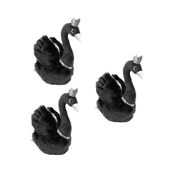 Alasum 2 Pièces Poupée Cygne Noir Peluche en Peluche Poupée De Cygne en Peluche Oreiller en Peluche Animal Jouet en Peluche D