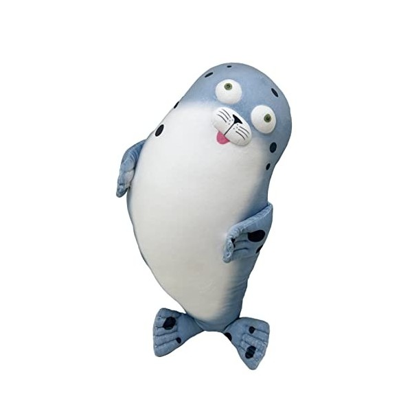 Antyfron Aquarium Peluche poupée décoration Doux simulé Joint poupée Doux canapé Jeter Oreiller Bleu