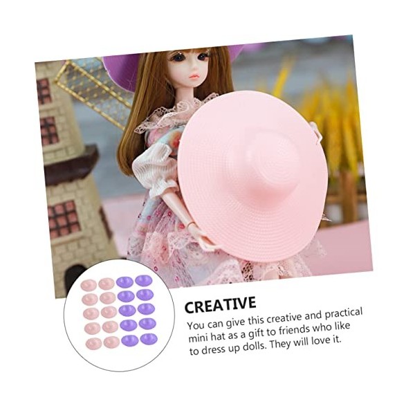 HONMEET 20 Pièces Chapeau Universel De Poupée Poupées Miniatures Poupées De Mode Mini Décor Mini Poupées Modèle De Mini Chape