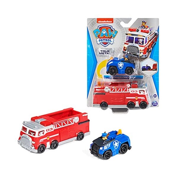 Paw Patrol LA Pat Patrouille Pack Pat PATROUILLEUR True Metal - Pack Camion PatPatrouilleur Voiture Die Cast Ryder À Colle