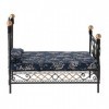 DAILY1 1: 12 Dollhouse Miniature Meubles de Chambre a Coucher lit en Metal avec Matelas Accessoire Jouet Noir