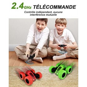 Maxesla Voiture Télécommandée, 2, 4GHz Camion Radiocommandée, Stunt Car avec Batterie Rechargeable, 360 Degrés Rotation Voitu