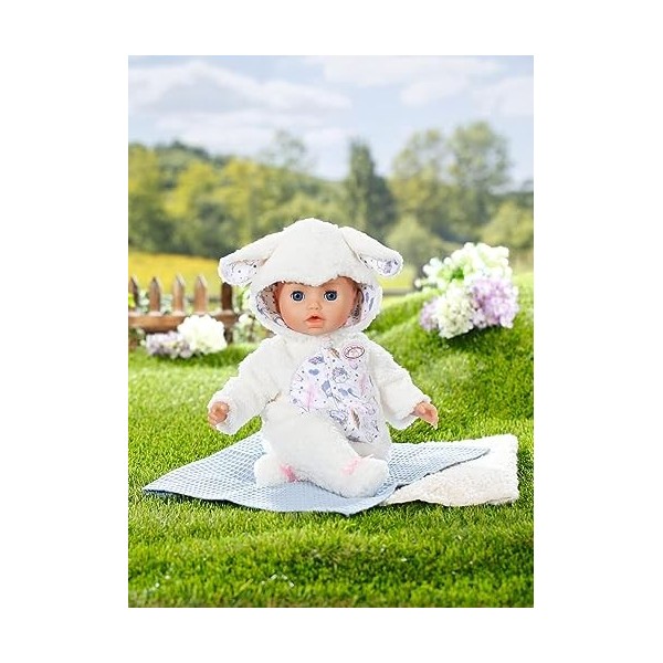 Baby Annabell Grenouillère mouton 709825 - Tenues & accessoires pour les poupées qui mesurent jusqu’à 43cm - Contient 1 capuc