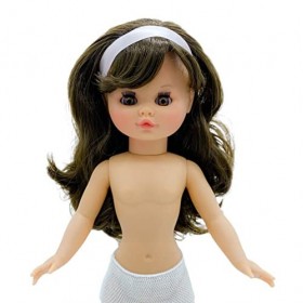 Folk Artesanía Poupée Nue Sintra Collection Original 40 cm. Cheveux Longs Frange 03-CM