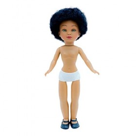 Folk Artesanía Poupée Nue Simona Mulata Collection Orignal 40 cm Cheveux Afro M00NV