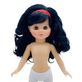 Folk Artesanía Poupée Nue Sintra Collection Original 40 cm Cheveux Longs Frange 03-NM