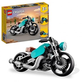 LEGO 31135 Creator 3-en-1 La Moto Ancienne, Jouet Transformable en Véhicules Classique et de Rue, et en Voiture de Dragster, 