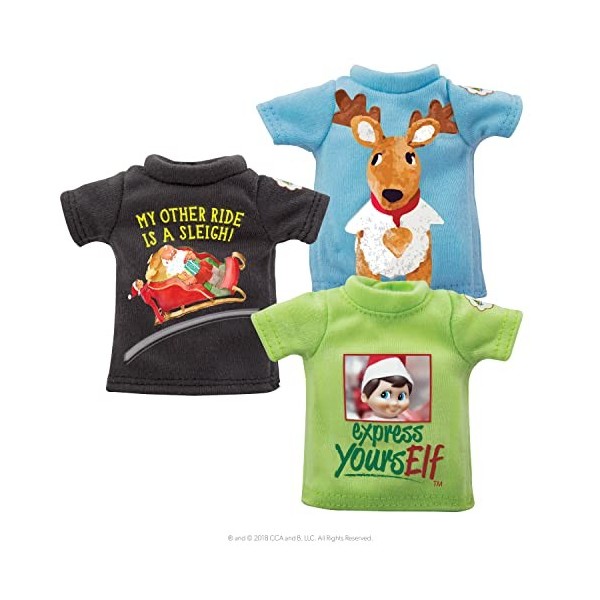 Elf on The Shelf Lot de T-Shirts Elfes avec graphismes Express Yourself