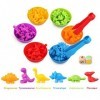 BelleStyle Jeux Montessori 3 Ans, Jouets pour Comptage et Tri Numéros Compter Les Dinosaure avec Tasses Jeu de Tri Motricité 