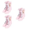 Toyvian 3 Paires De Poupée À Talons Hauts Jouets pour Enfants Ensemble De Jeu pour Enfants Bottes À Talons Hauts De Poupée Ch