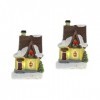 ibasenice 2 Pièces Micro Paysage Maison De Noël Mini Maison À Piles Maison De Poupée Dîner Table Décor Ornamentos Para Mesa D