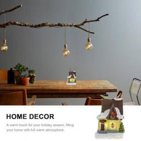 ibasenice 2 Pièces Micro Paysage Maison De Noël Mini Maison À Piles Maison De Poupée Dîner Table Décor Ornamentos Para Mesa D