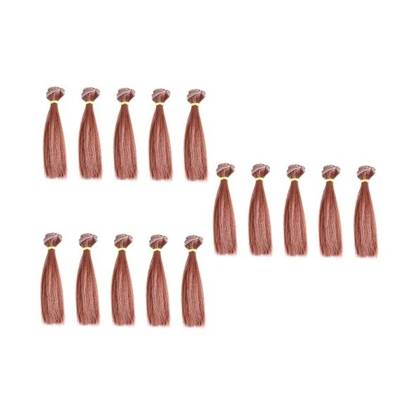 SEWACC 15 Pcs Cheveux Poupée Bjd Poupée Barbiegirl Barberries Poupée Queue De Cheval Perruque Poupée Cheveux Trames Droite Po