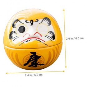 Totority 2 Pièces Oeufs Dharma Ornement Daruma Figurines Fengshui Fortune Daruma Véhicule Jouets Chat Voiture Ornement Voitur