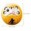 Totority 2 Pièces Oeufs Dharma Ornement Daruma Figurines Fengshui Fortune Daruma Véhicule Jouets Chat Voiture Ornement Voitur