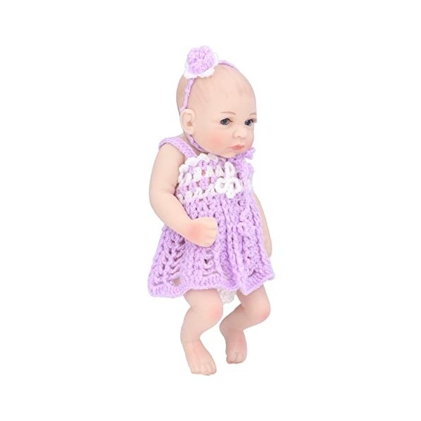 Jopwkuin Nouveau-né Reborn Baby Doll, vêtements tricotés lavables à lèvres Roses réalistes Jouets de poupée bébé pour Jouer à