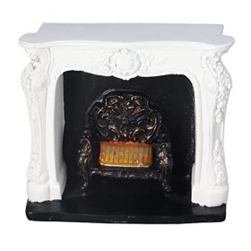 VGEBY Cheminée LED pour Maison de Poupée, Accessoires pour Maison de Poupée, Style Rococo, Commande de Commutateur Simple 1:1