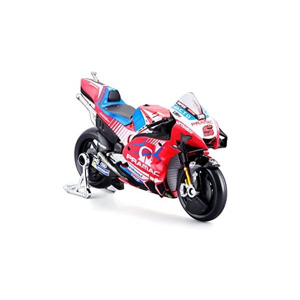Maisto - Moto GP Racing 1/18 - Ducati Pramac 5 Johann Zarco - New FA 2022 - Moto miniature pour enfants - Reproduction à lé