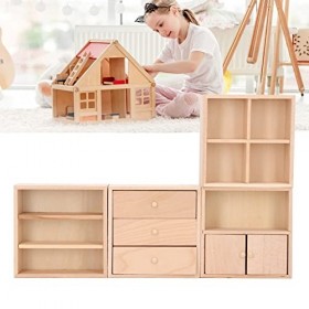 JOLAU Ensemble darmoires de Maison de poupée 1/12, Conception Simple darmoire de Maison de poupée en Bois for la décoration