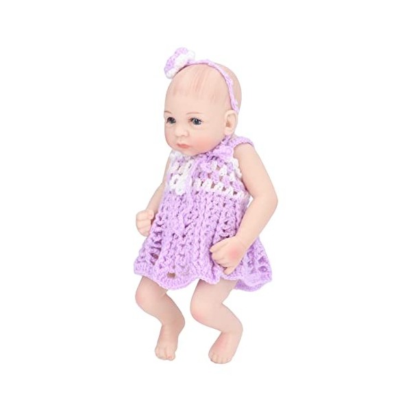 minifinker Jouet de poupée Reborn, Nouveau-né Reborn Baby Doll Lavable en Silicone Yeux délicats Membres Flexibles pour Jouer