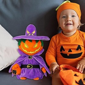 devilish Peluche Sorcière Citrouille | 11,8 Pouces Halloween Vintage Soft Fluffy Hugging Decor,Doux Moelleux Violet Étreignan