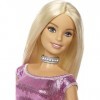 Barbie poupée Joyeux Anniversaire avec robe rose et cadeau inclus, jouet pour enfant, GDJ36