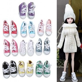 10 Paires de Chaussures en Toile de Poupée 1/3 de 3, 0 Pouces de Long, Chaussures Miniatures Gnome, Chaussettes de Poupée My 