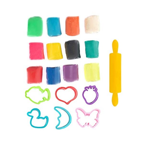 Genio Kids Kit de Pâte à Modeler Bio - Comestible pour Bébé 12 Pièc