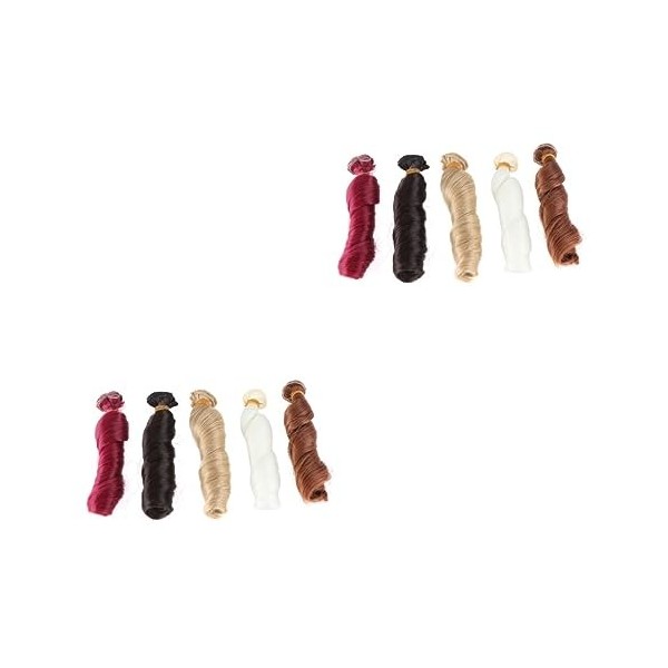 Toyvian 5 Pcs Perruque Toupet Boucles Poupée 15C