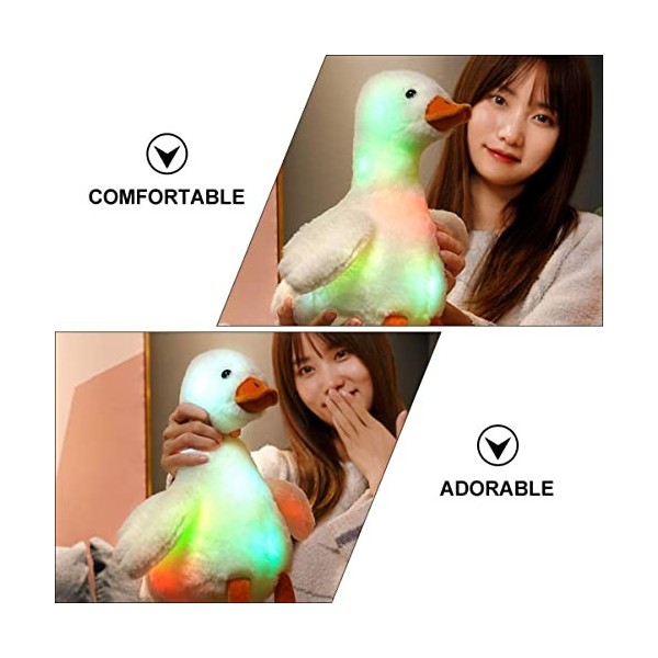 OSALADI Poupée Lumineuse Colorée Poupée Lumineuse danimal doie Jouet Cygne en Peluche Poupée doie Animale Cadeau danniver