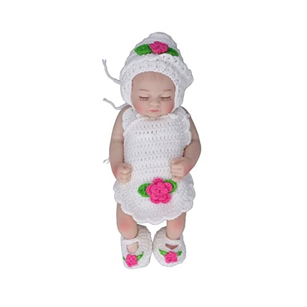 Jopwkuin Poupée Infantile de 10 Pouces, Silicone réaliste délicate Belle poupée Nouveau-né pour la fête à la Maison 10 Pouces