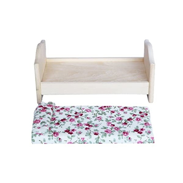 SEWACC 2 Ensembles Maison De Poupée Lit Simple Lit Superposé pour Poupées Cuisine De Créatures De Calicot Mini Lit Bricolage 