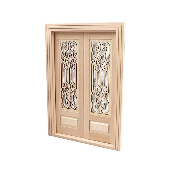 Lot de 5 mini-portes en bois miniatures for maison de poupée, 1 meuble de maison de poupée à léchelle 12, porte/fenêtre en b