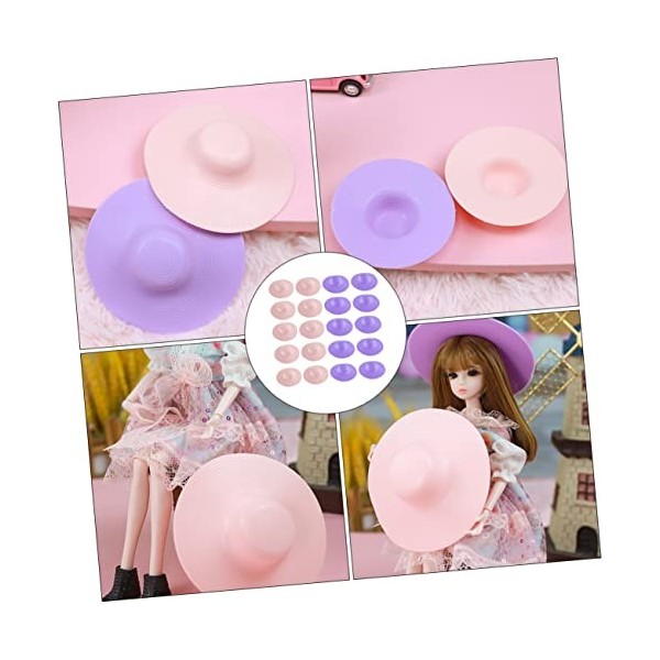 KOMBIUDA 20 Pièces Chapeau Universel De Poupée Mini Poupées Décoration Miniature Poupées Miniatures Poupées De Mode Mini Déco