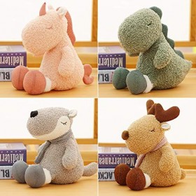 DHESSO 23cm Macaron Couleur Département De Guérison Doux Adorable Bébé Poupée Dinosaure Loup Gris Licorne Elk Jouet Poupée En