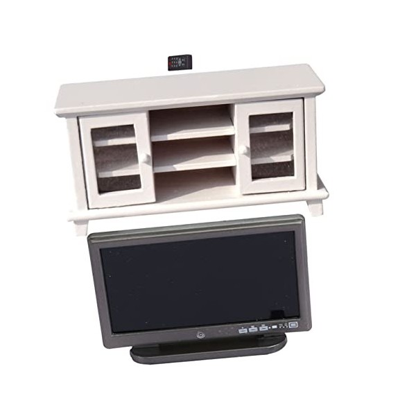 Toyvian Téléviseurs 1 Ensemble Brun Ornement Meubles Télévision Décor Mini Maison De Poupée en en Bois Électrique De Miniatur